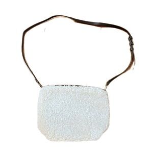 Anthropologie Remi and Reid White cream shearling Sherpa Crossbody Bag